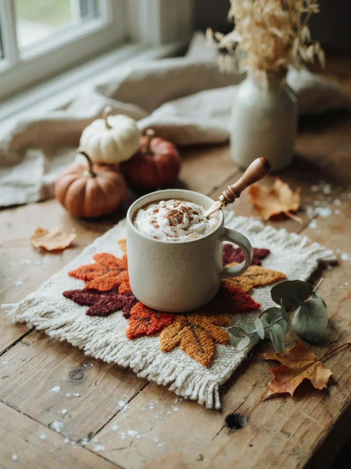 8. Seasonal Autumn Leaves Mug Rug 8. Seasonal Autumn Leaves Mug Rug
