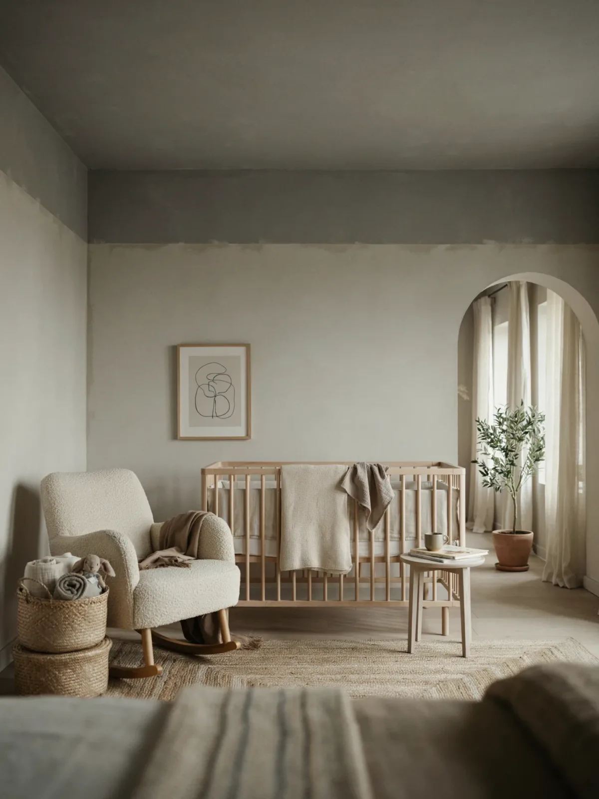 9. Smoky Gray Nursery With Modern Sophistication