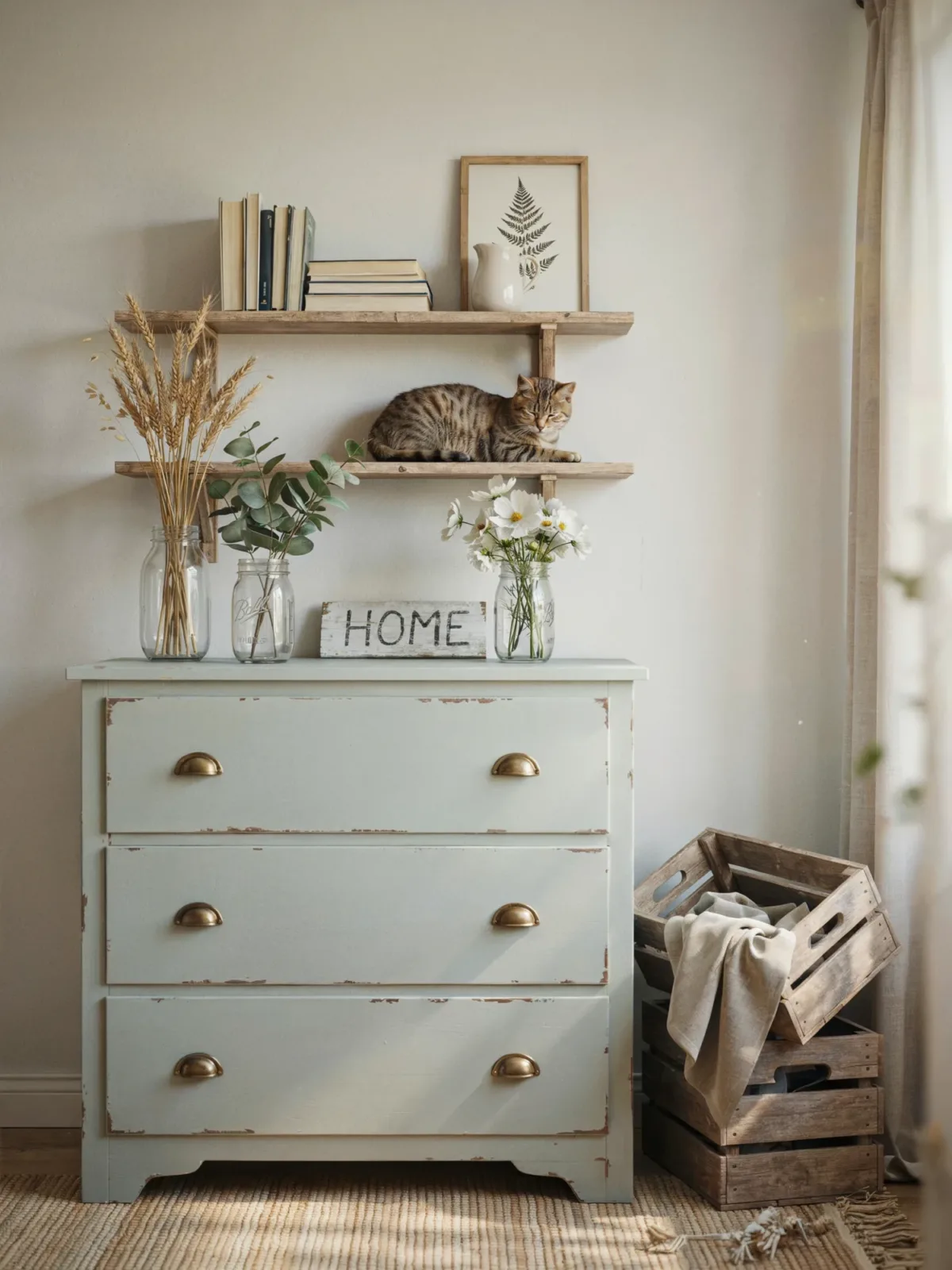 4. Vintage Farmhouse Charm With Repurposed Furniture 4. Vintage Farmhouse Charm With Repurposed Furniture