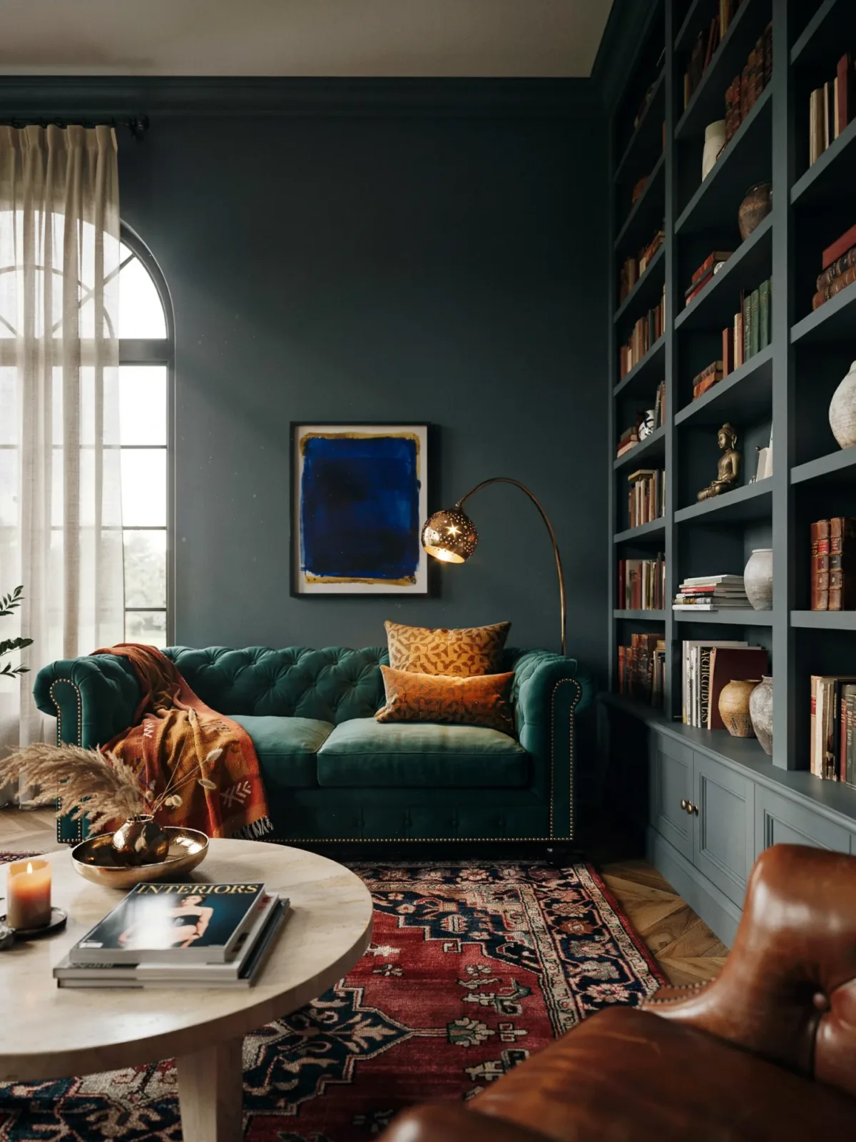 What Makes a Moody Eclectic Living Room So Appealing?