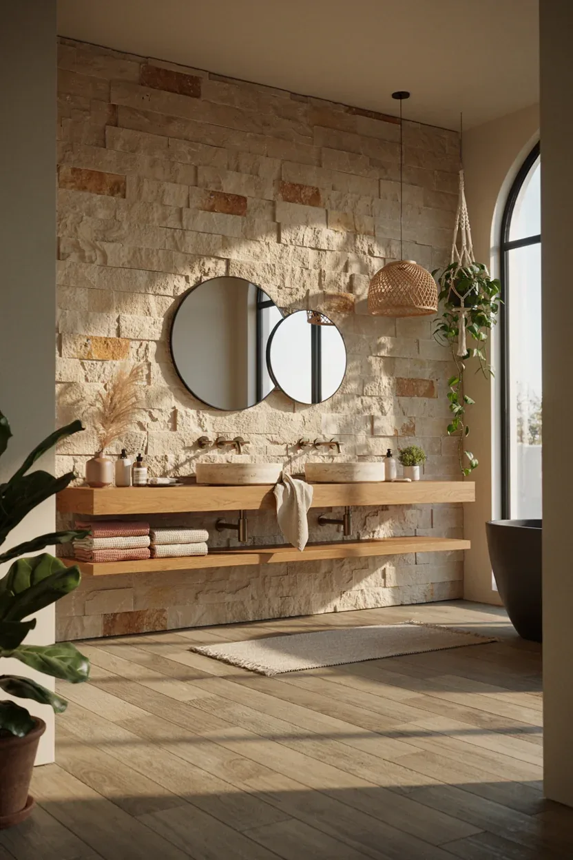 18 Modern Boho Bathroom Ideas That Balance Natural Textures and Contemporary Design